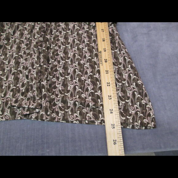 Chic Candies Womens Size Large Floral Print Top V Neck Cap Sleeve Brown Pink - Picture 5 of 5